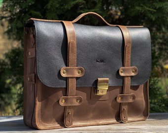 Leather shoulder satchel bag for men & women | 2 Sizes | 11 Colors | Clasp on demand | Back pocket on demand | Logo on demand