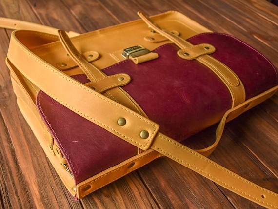 Crazy Horse Oiled Leather Attache Tablet Bag Briefcase Clutch Passport Card Case