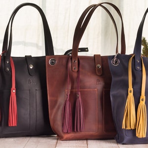 Leather tassel purse charm/Handbag charms/Purse decor image 2