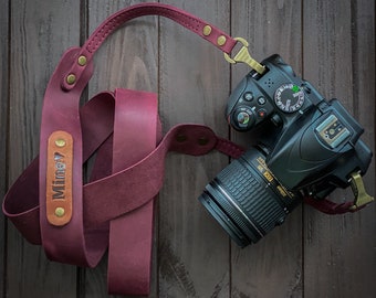 Leather camera strap for women/Custom camera strap/Canon & Fuji camera strap/PERSONALIZED Gift for women/Sony