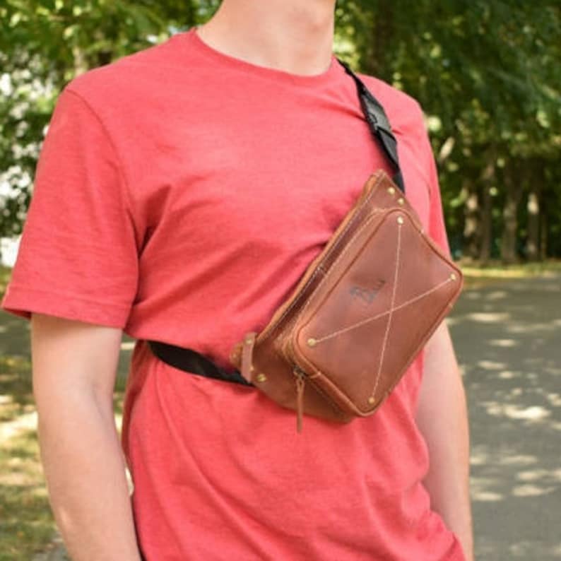travel pouch fanny pack leather festival fanny pack small bag leather fanny pack Belt bag leather leather hip bag travel hip bag