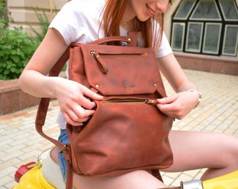 Stylish Leather Diaper Backpack Women | 3 Sizes | 11 Colors | FREE Personalization | FREE Shipping