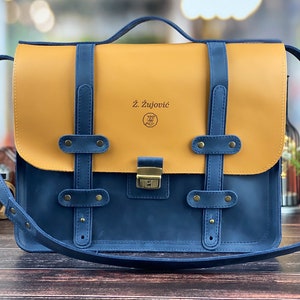 Leather crossbody stachel purse | 2 Sizes | 9 Colors | Clasp on demand | Back pocket on demand | Logo on demand