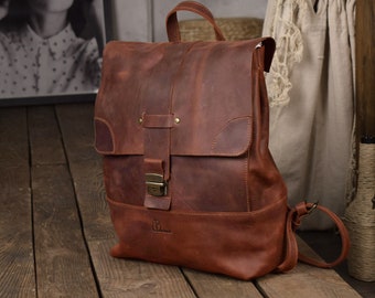 Brown leather backpack purse women & men | 9 Colors | FREE Personalization | FREE Shipping