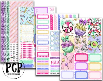 Candy Shoppe - TPC Convention Kit - Weekly Vertical Planner Sticker Kit - Planner Stickers - Weekly Planner Kit
