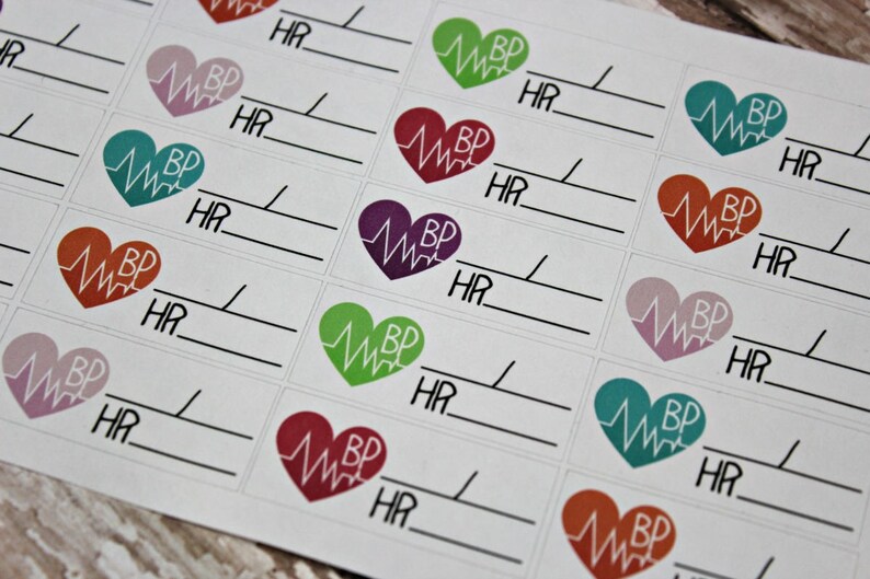 Blood Pressure Planner Stickers Bp Tracker Planner Etsy