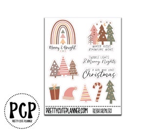 Boho Christmas Sticker - Christmas Tree doodles - Planner stickers- Decorative stickers - Journaling Stickers - Quote Stickers - Winter