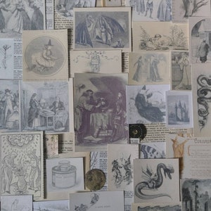 Hekserij, tovenaars en spreuken Ephemera penvriendset - Grimoire vintage papieren - heksenrommeldagboek