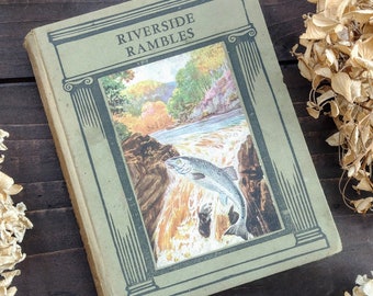 Antiker 'Riverside Rambles' Illustrierter Natur-Landschaftsführer - Vintage altes Buch