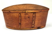 Vintage Wooden Decorative Box from Thailand Table Art Oval Pocket Box Jewelry Keepsake Trinket Box Boho Shaker Style Sewing Box