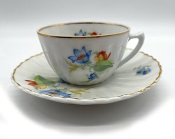 Tasse à thé et soucoupe Maua Porcellana / Bordure dorée