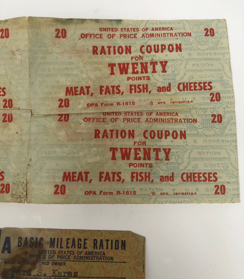 Sale World War II Rations Coupons and Tokens / Gas Stamps Etsy