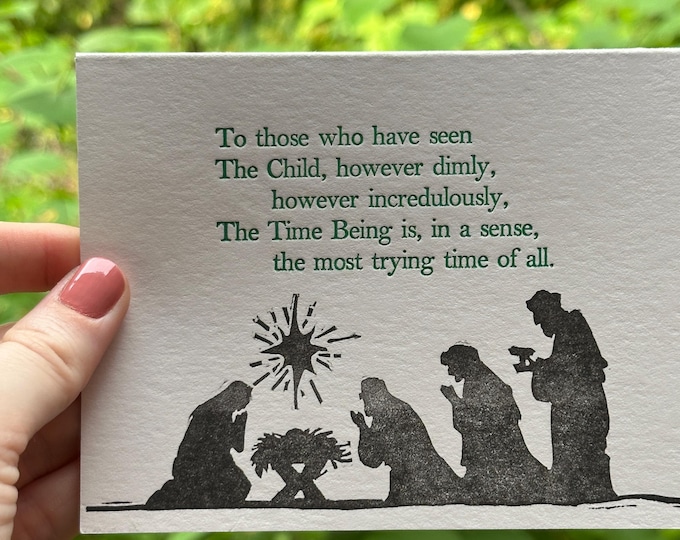 For the Time Being Letterpress Advent/Christmas Card