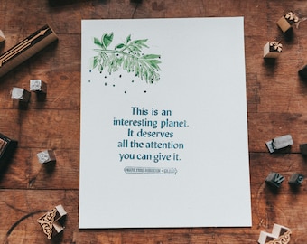Marilynne Robinson Letterpress Print: This Is an Interesting Planet