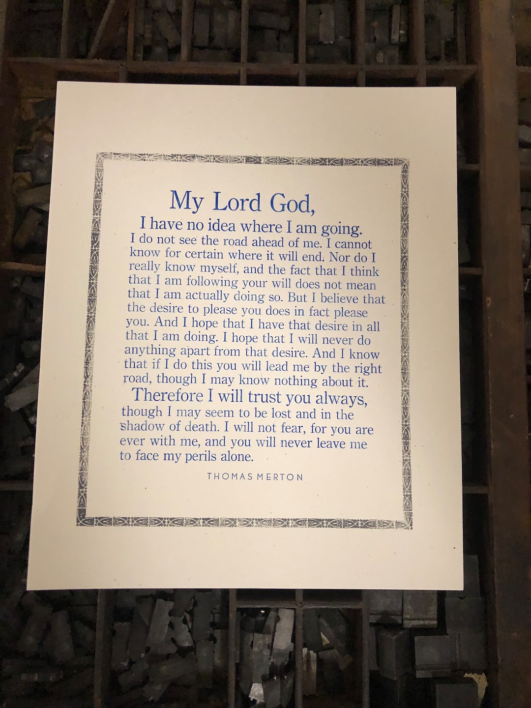 Thomas Merton's Prayer That Anyone Can Pray Letterpress Print - Etsy