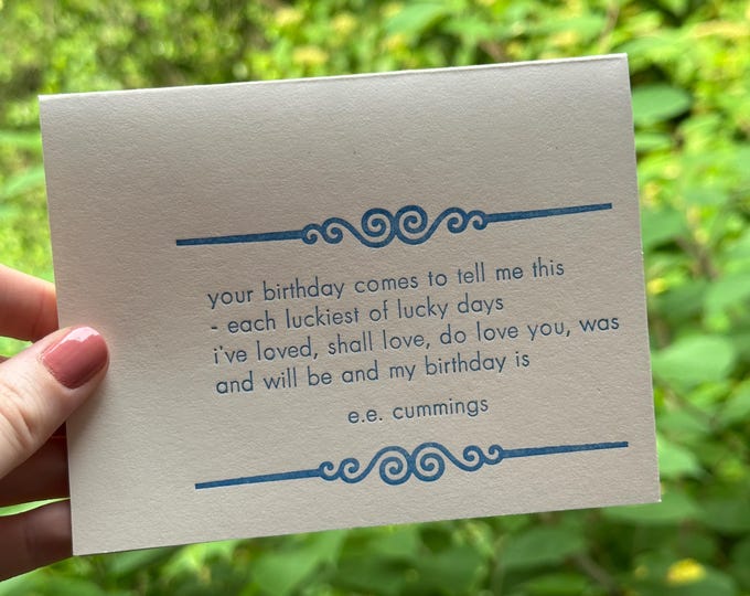 Your Birthday card - e.e. cummings