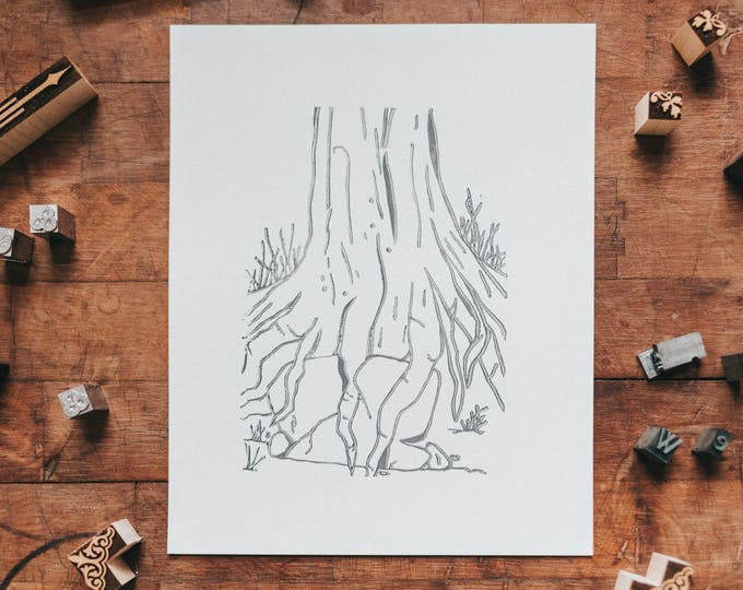 The Triumph of the Trees letterpress print