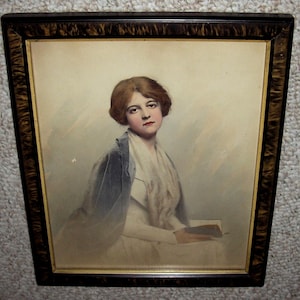 Victorian Era Portrait of Lady in Antique Eastlake Frame