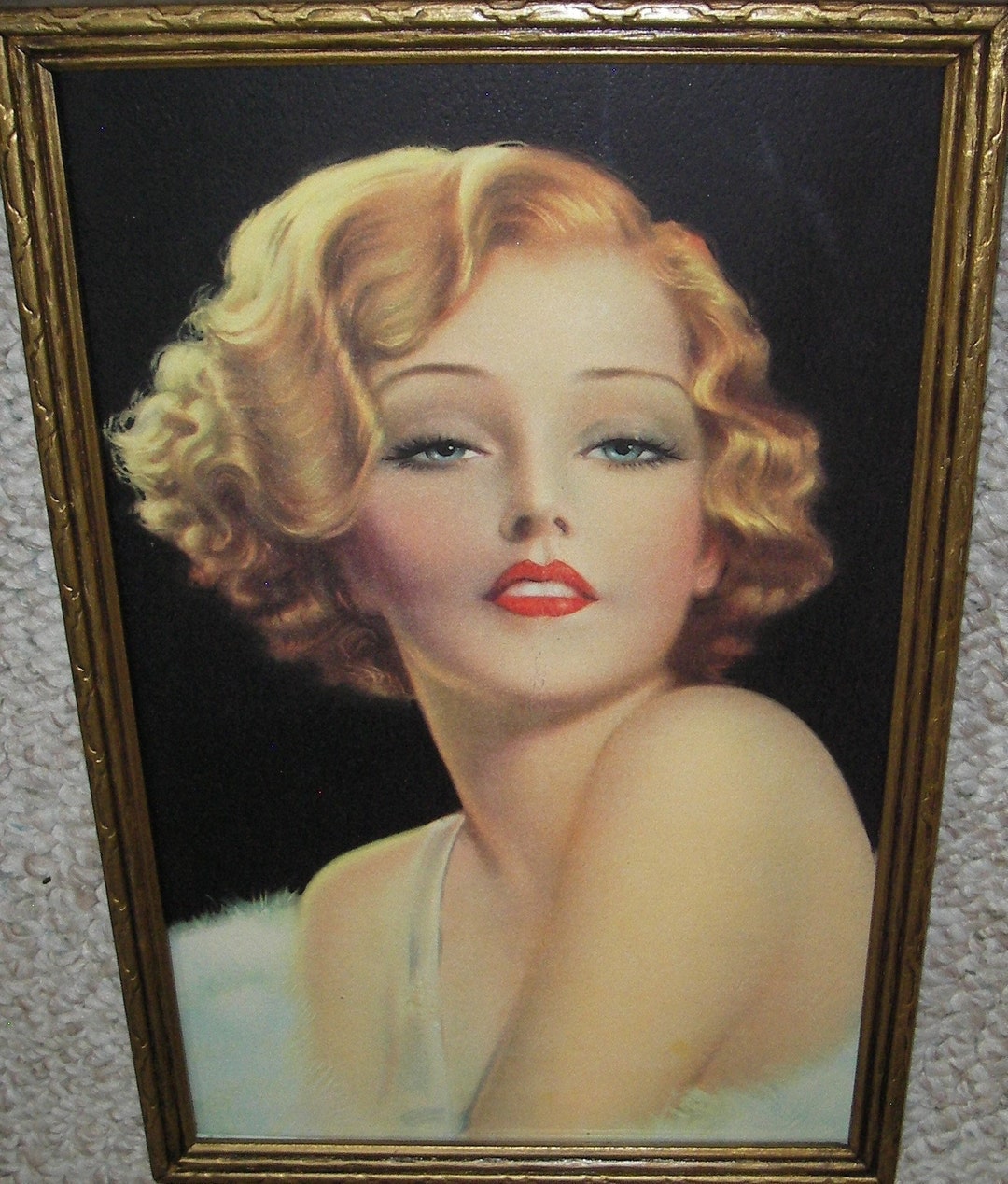 Nice Old Pin up Print of Sexy Young Lady by Tchetchet in Old Art Deco ...