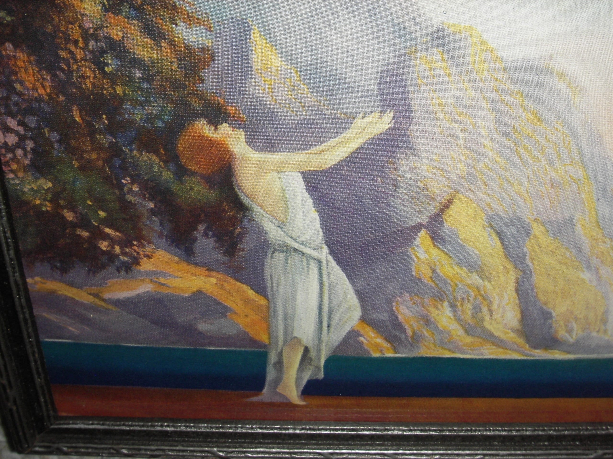 Vintage Art Deco Print Dawn by Robert Wood in Antique Frame
