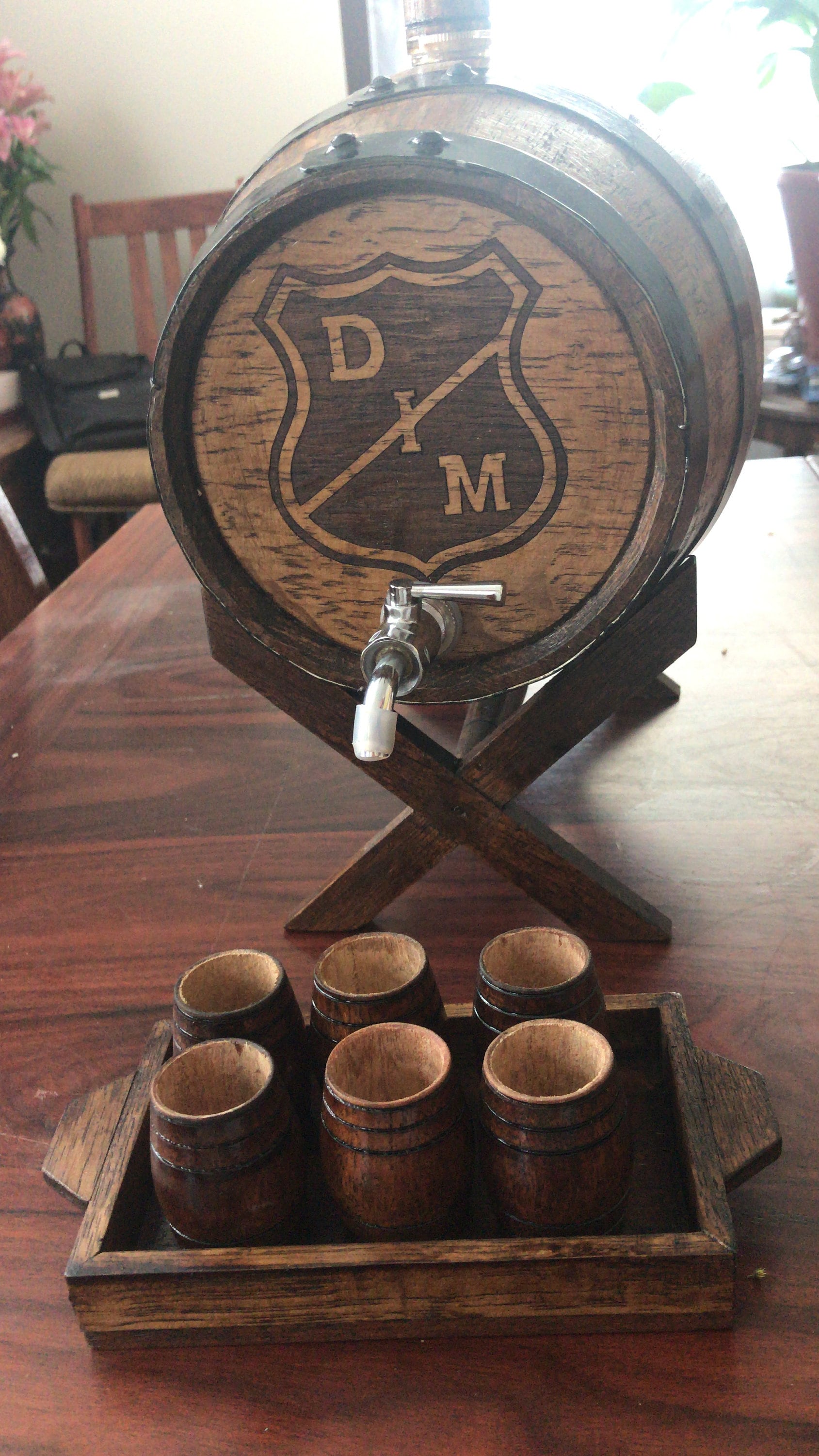 Vasos de madera con bandeja Etsy