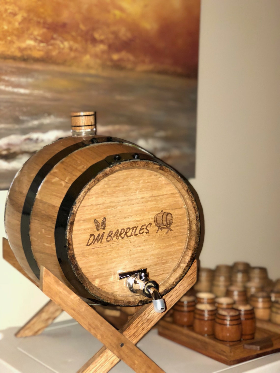 Vasos de madera con bandeja Etsy