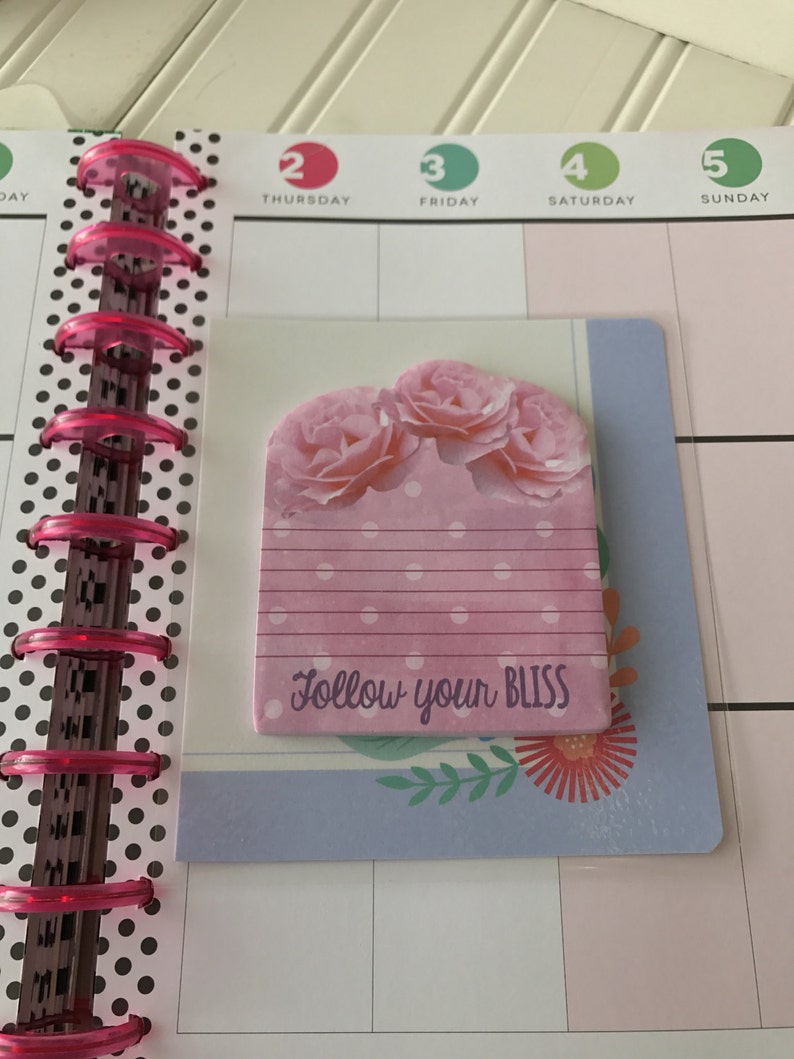 Happy Planner notepad insert for mini classic or large size planner red roses design notepad dashboard