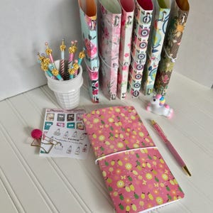 Paperdori, journal, midori, fauxdori travelers notebook cover. Durable laminated double-sided print paper with eyelets and elastic