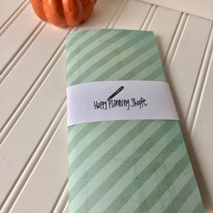Midori/traveler notebook insert distressed green stripes