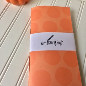 Midori/traveler notebook insert Orange with dark orange large polkadots