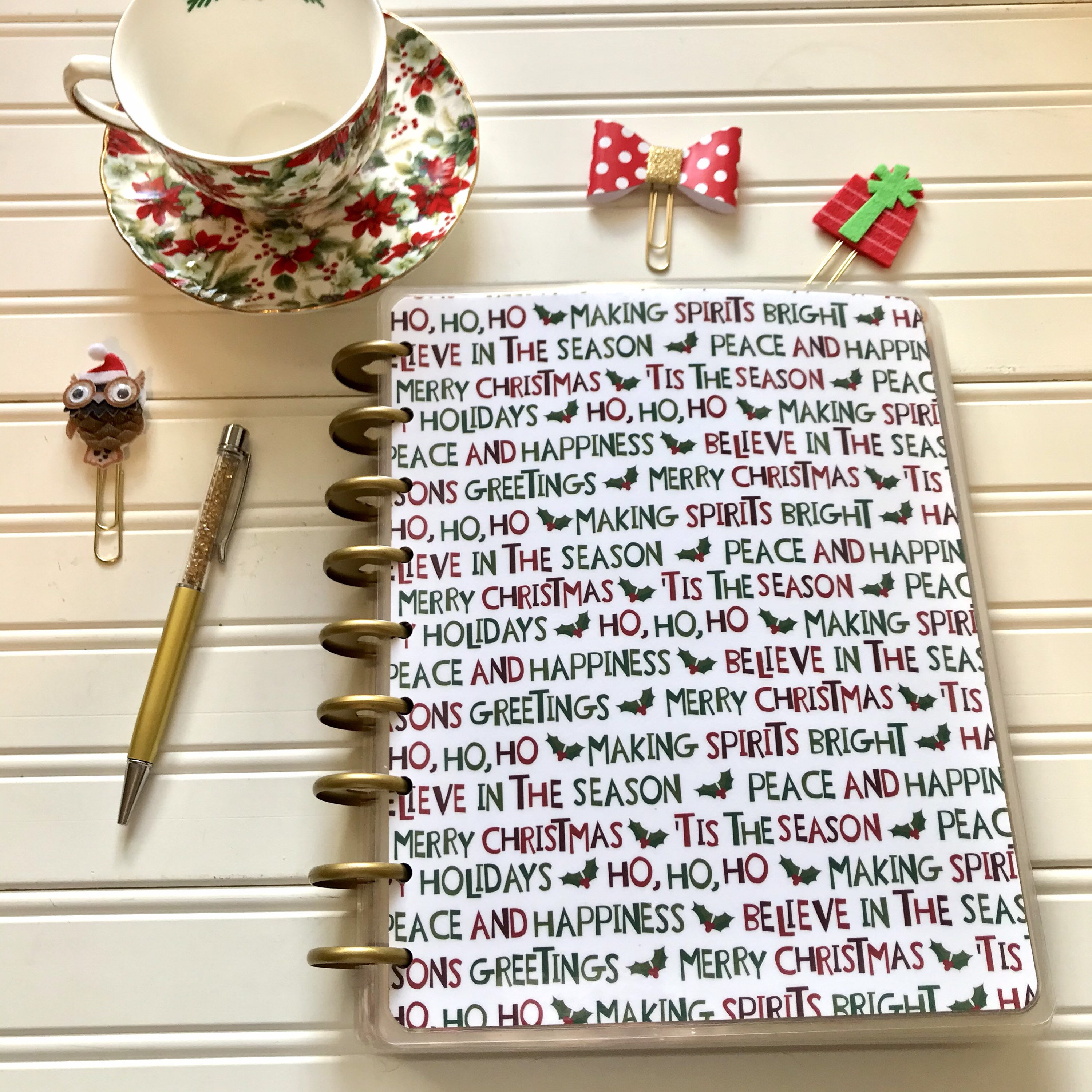 Happy Planner FRONT Classic Size Only Christmas White Paper Etsy