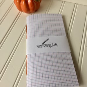 Midori/traveler notebook insert White paper with black orange green graph