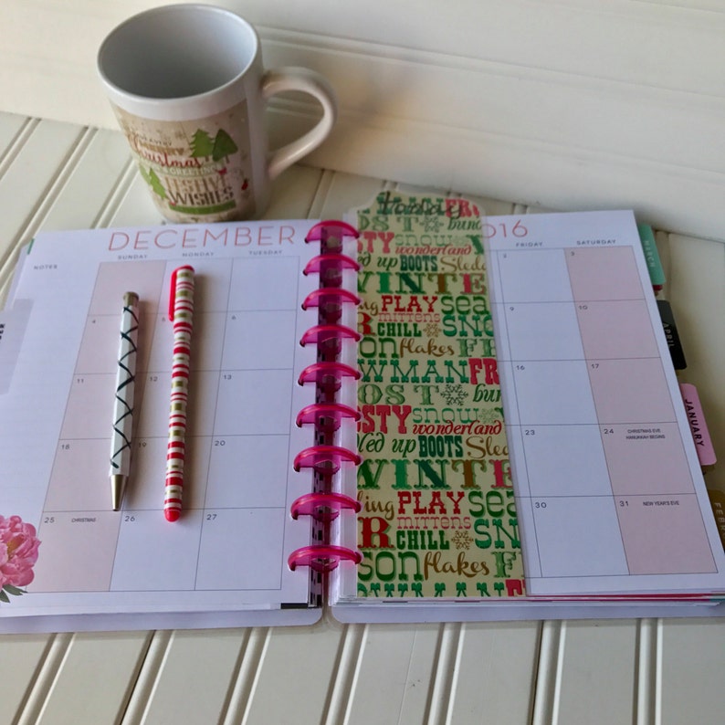 Planner Today Tab bookmark for all Happy Planner sizes or personal size or A5 planners Christmasholidaywinter