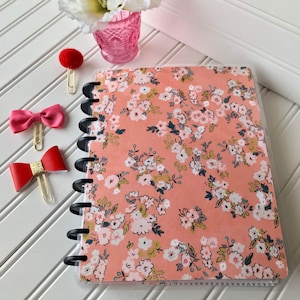 Happy Planner Cover micro, skinny, mini, classic, large size planner. A5, personal, dashboard Orange paper with flowers