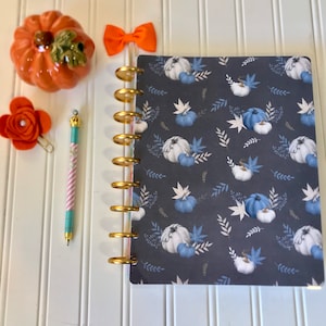 Happy Planner Fall Front Cover mini,  classic or large sizes. Dashboard for planner. Fall leaves and pumpkin detail