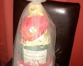 3 Tier Winnie The Pooh & Friends Diaper Cake - Baby Diaper Cake/ Gender Neutral Diaper Cake/ Pooh Diaper Cake