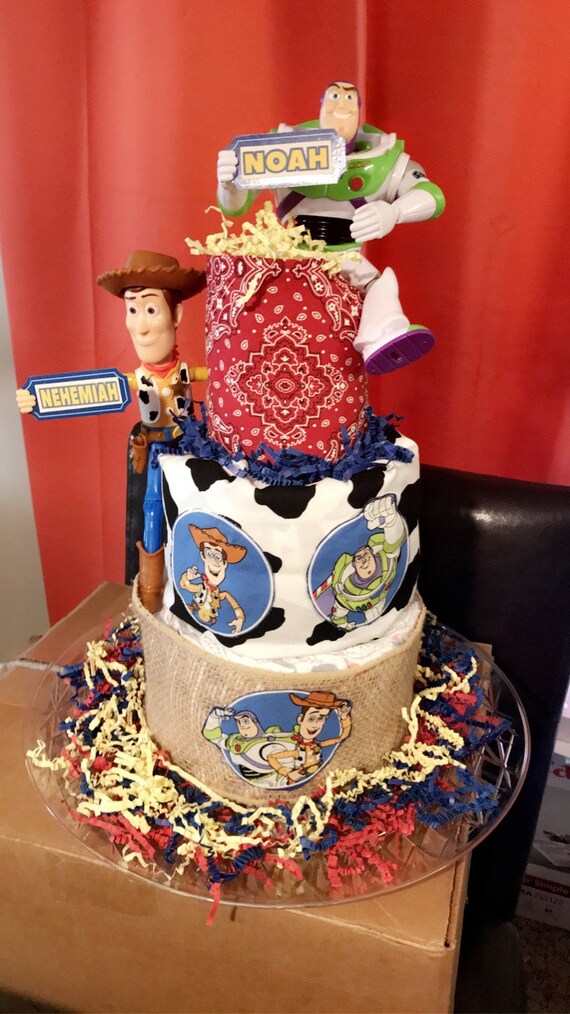 3 Tier Toy Story Diaper Cake Boy Diaper Cake/ Cowboy Diaper Etsy