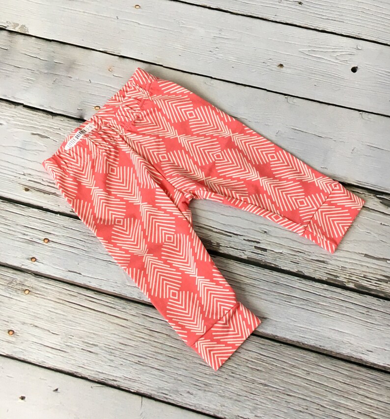 Baby Leggings Baby Girl Leggings Baby Pants Baby Girl Clothing RTS Baby Leggings in Plummage Poppy Leggings Peach Leggings