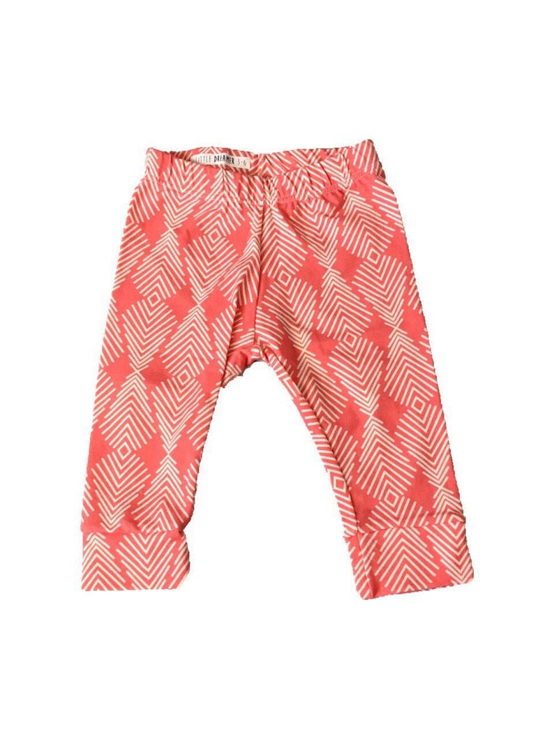 Baby Leggings Baby Girl Leggings Baby Pants Baby Girl Clothing RTS Baby Leggings in Plummage Poppy Leggings Peach Leggings