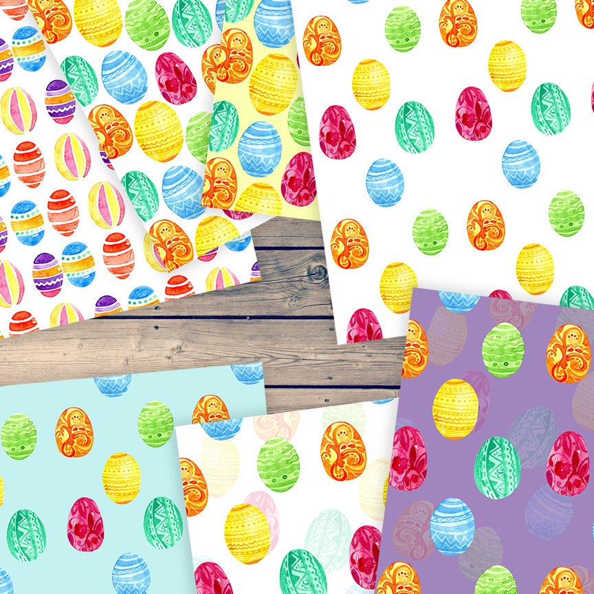 Easter Eggs Digital Paper. Easter Gift Wrap. Printable Wrapping Paper ...