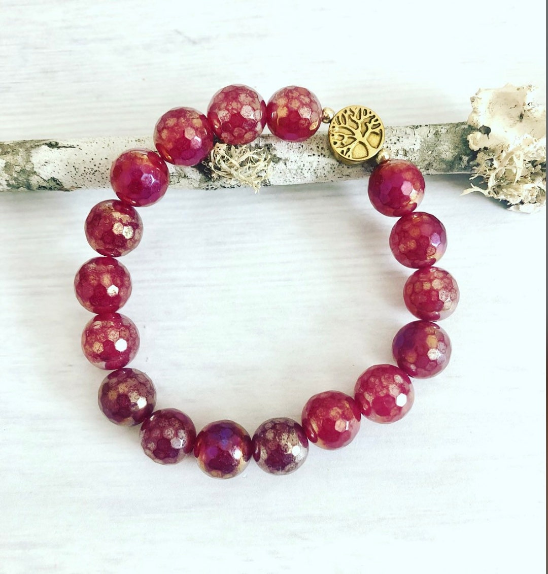 Tree of Life Quartz Bracelet// Red Quartz Bracelets// Tree of Life ...