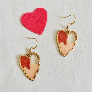 Heart Earrings// Pink Red Heart earrings// Valentines Earrings// Love Earrings
