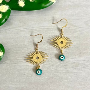 Evil Eye Earrings// Evil Eye Jewelry// Blue Evil Eye// Amulet Protection Earrings