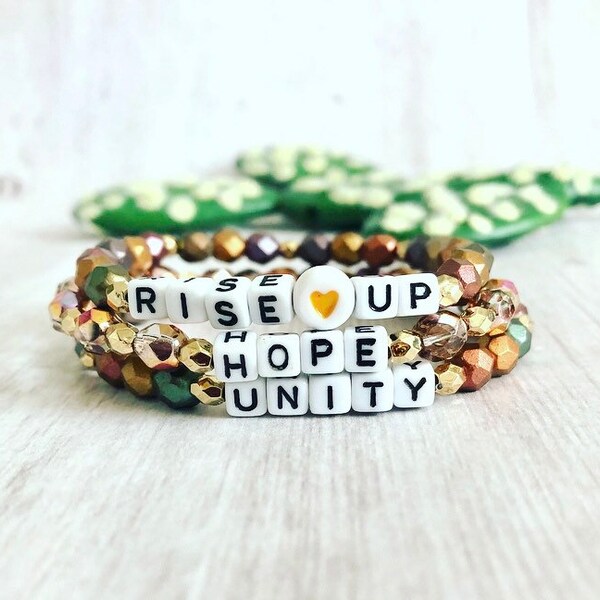 Word Affirmation bracelet Sets// Rise Up Bracelet// Hope Unity bracelet sets// Mantra Word  bracelet sets// Inspiration bracelet sets