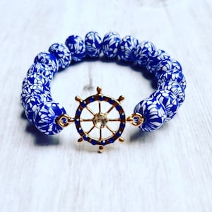 Boat Wheel Bracelet// Nautical Theme Bracelet// Nautical Inspired// Sailing Charm Bracelets // Women&#39;s Bracelet// Beach Inspired