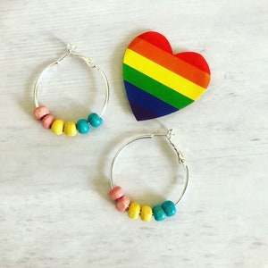 Pansexual Hoops Earrings// Pride Silver Earrings// Silver Hoops// LGBTQ Hoops Earrings// Pansexual Jewelry