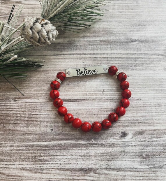 Believe Bracelet Believe Howlite Crystals Bracelet Believe