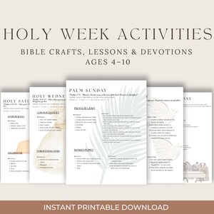 Holy Week Activities for Kids | Bible Crafts, Lessons, Devotions (PDF Download)