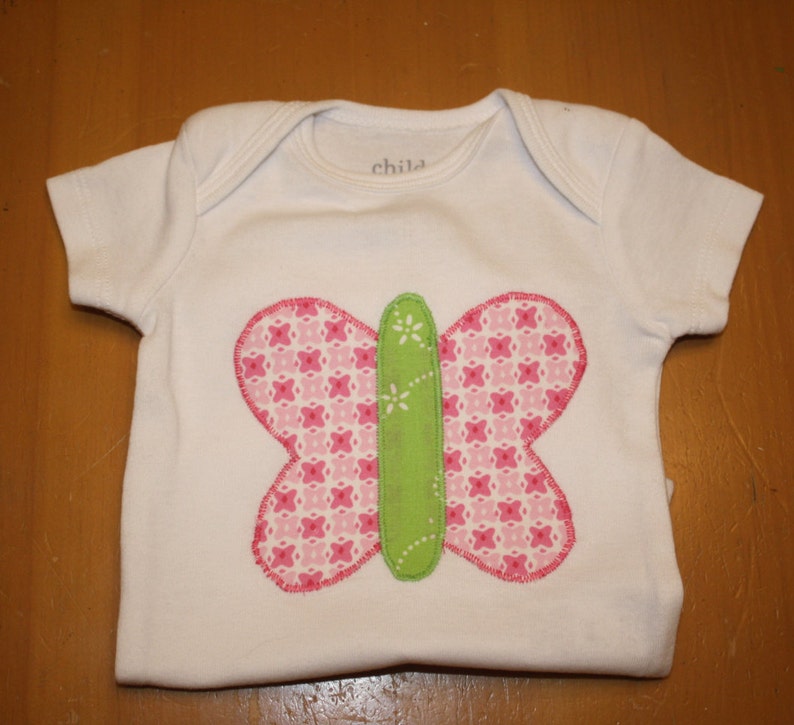 Butterfly Appliq\u00faed Bodysuit