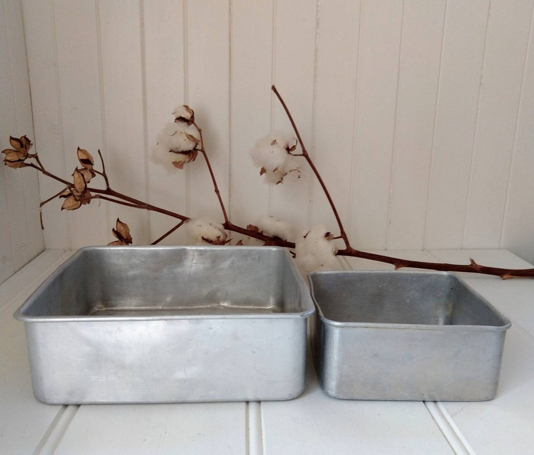 Vintage Set of Square Cake Tins Old Cake Tins Etsy